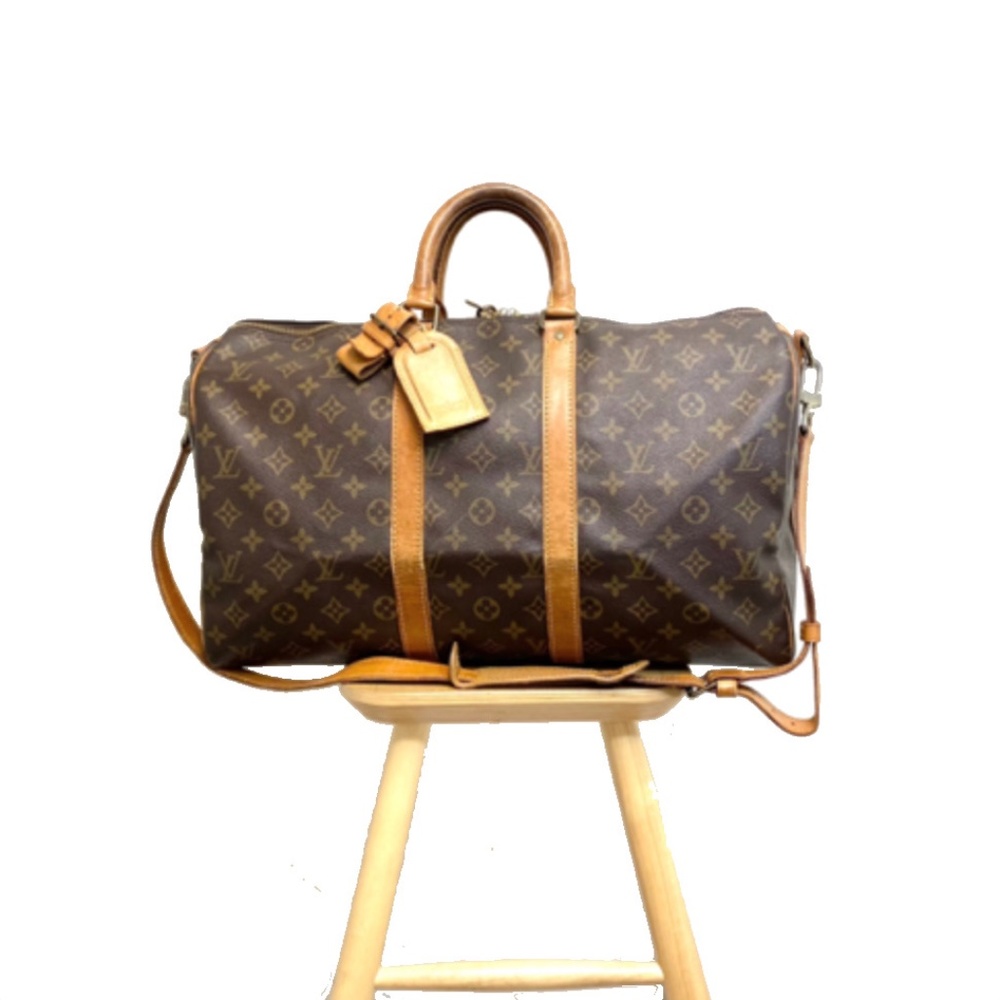 LOUIS VUITTON Monogram KEEPALL Bandouliere 45 Auth